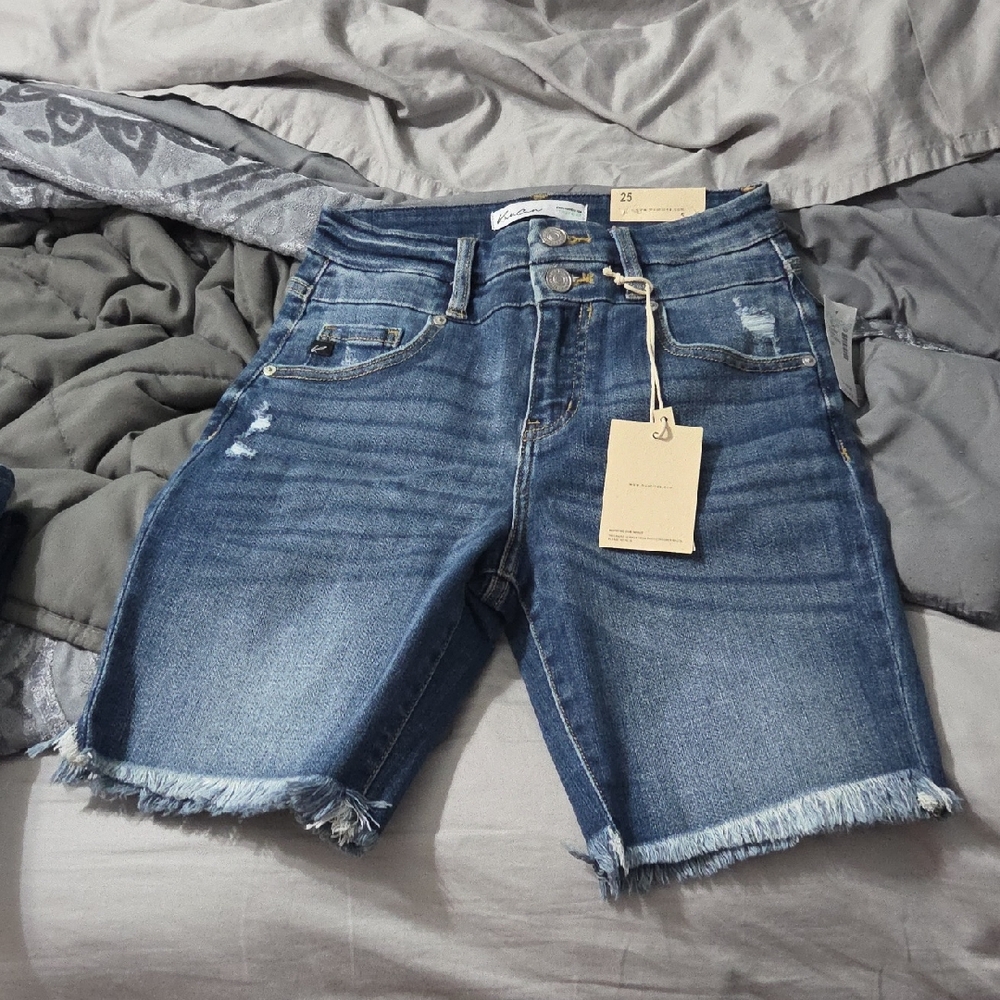 KanCan Blue Distressed Jean Shorts